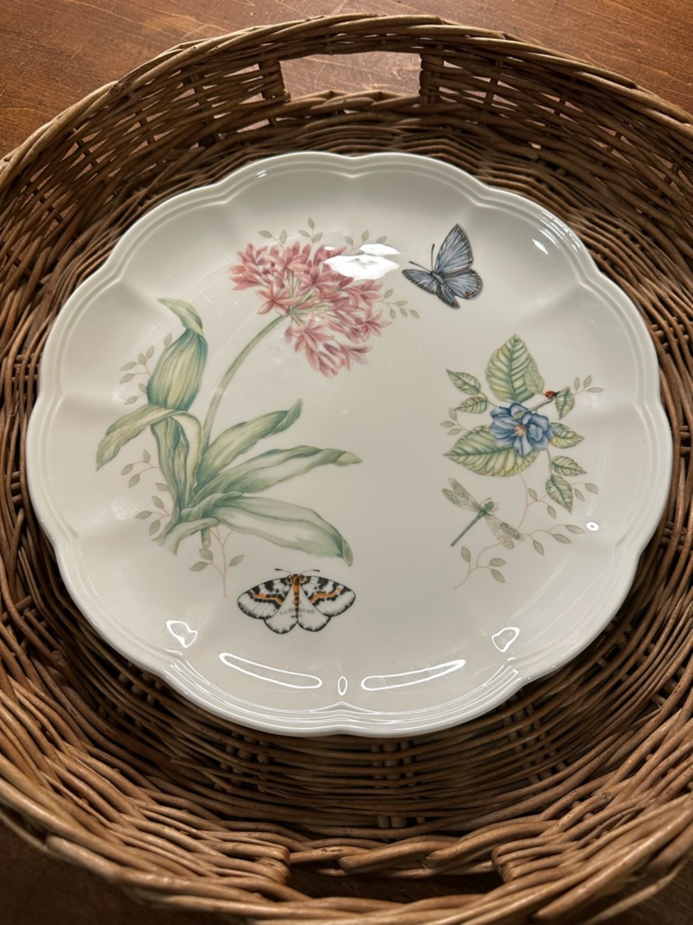 Lenox Butterfly Meadow Eastern Tailed Blue Scalloped Plate